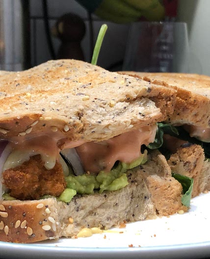 Lazy fried chicken burgers