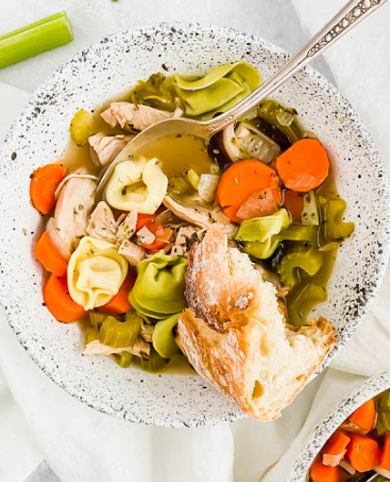 Healthy Chicken Tortellini Soup