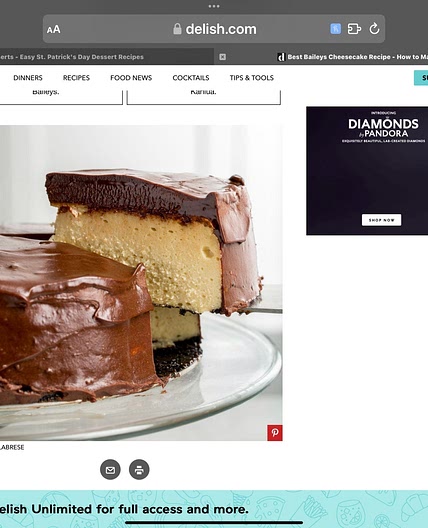 Bailey’s Irish Cream Cheese Cake
