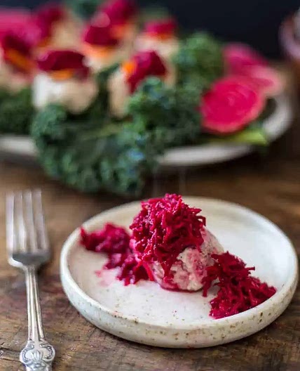 Polish gefilte fish and beet chrein