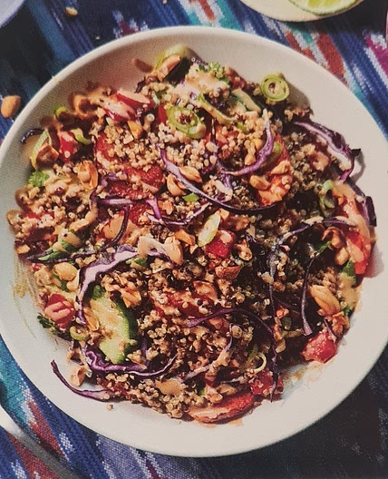 Thai Rainbow Quinoa, Peanut Sauce