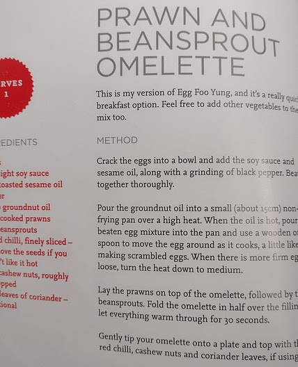 Prawn & beansprout omelette