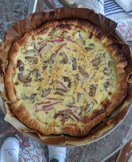 Quiche feuilleté jambon champignons