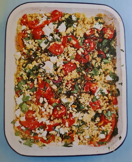 Bulgur with roasted vegs and feta