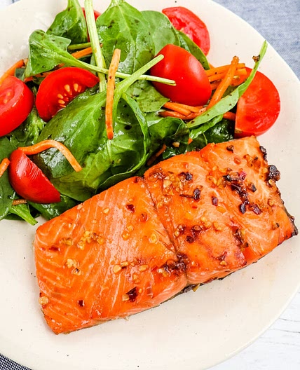 Maple Glazed Air Fryer Salmon