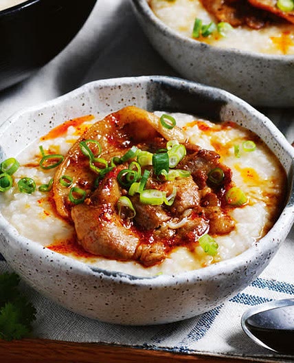Congee with pork belly