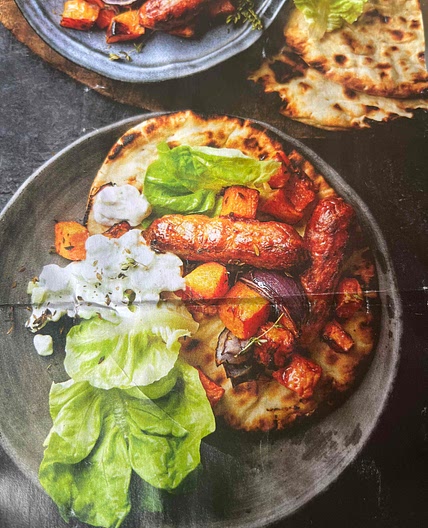 Shawarma-spiced Squash & Veggie Sausage Bake