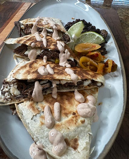 Smoked Duck and Black Bean Quesadilla