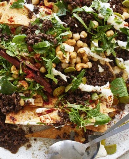 Adam Liaw's beef, chickpea and cashew fatteh