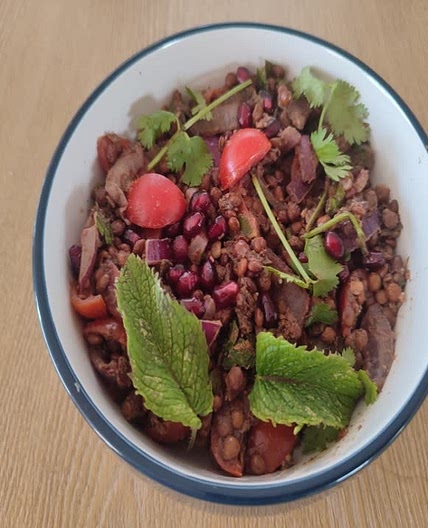 Lentil & Pomegranate Tabbouleh Salad (Vegan)
