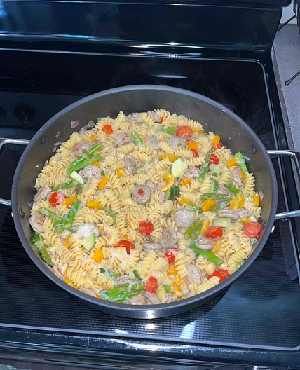 One Pot Veggie Parm Pasta