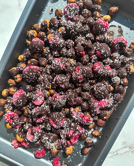 Hazelnut & Raspberry Chocolate Bark