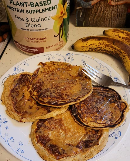 Banana and protein powder pancakes