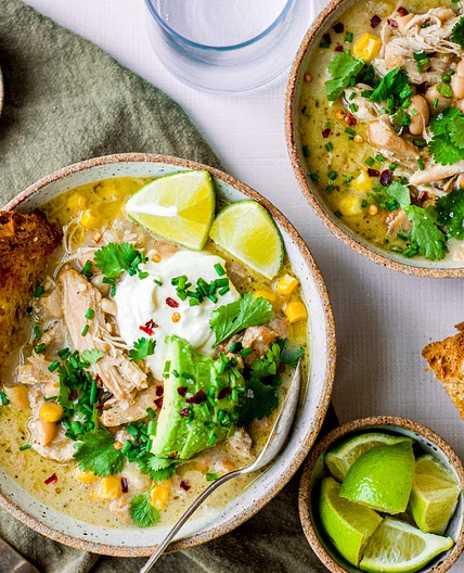 Healthy White Chicken Chili *Crockpot & Stovetop Options*