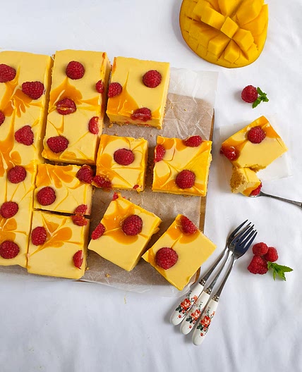 Mango Raspberry Cheesecake