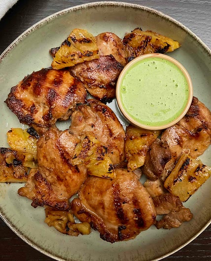Peruvian Chicken with Spicy Cilantro Sauce