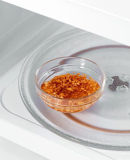 Microwave Fried Garlic from Bon Appetit