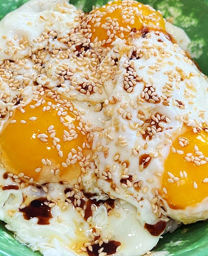 Korean Egg rice with soy sauce and butter
