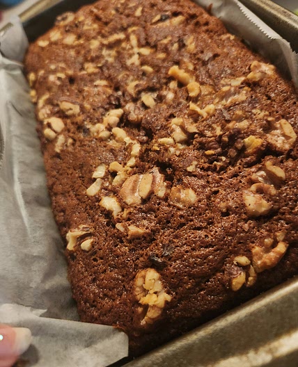 Banana bread with walnuts