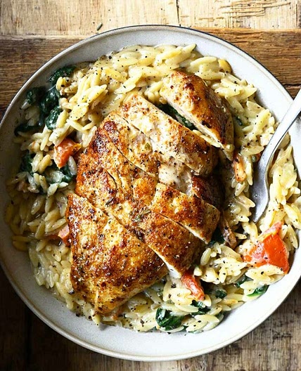 Creamy Tuscan Chicken Orzo