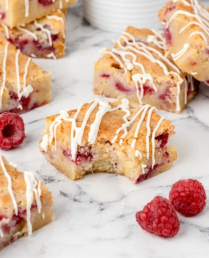 Raspberry White Chocolate Blondies