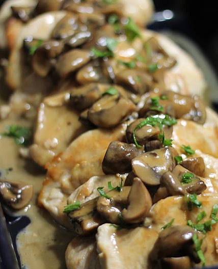 Chicken with Mushroom Wine "Cream" Sauce (AIP, Paleo, GAPS, SCD)