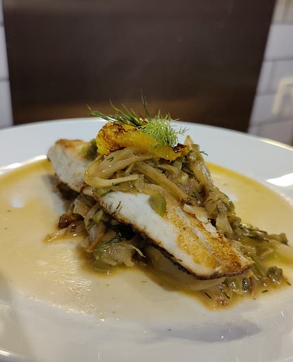 Citrus and fennel sea bass