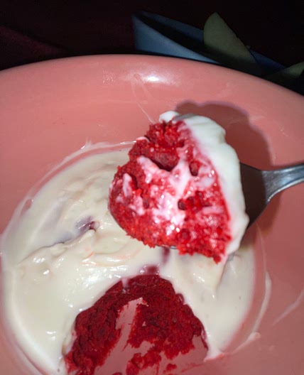 Moist Red Velvet Mug Cake with Cream Cheese Frosting