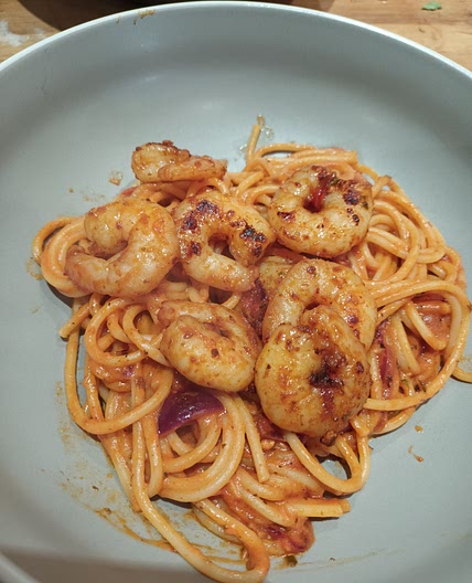 Fit as fuck prawn pasta