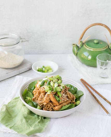 Chicken and Peanut Sesame Noodles Recipe