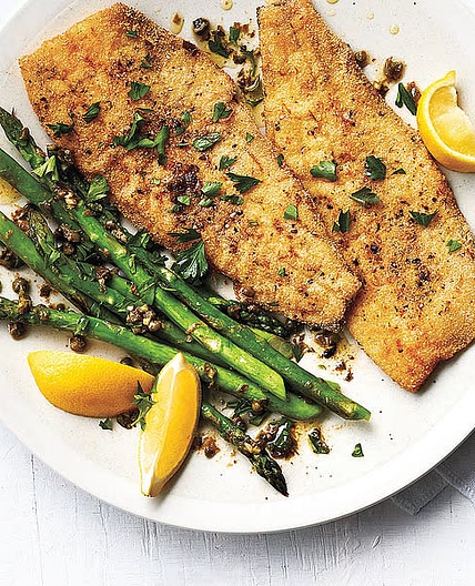 Pan-Fried Trout with Lemon-Caper Asparagus
