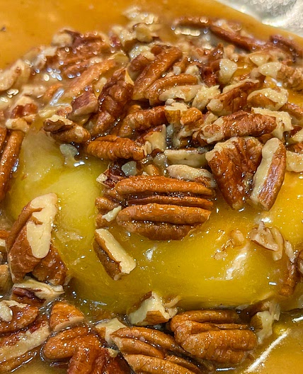 Hot glazed pecan brie 