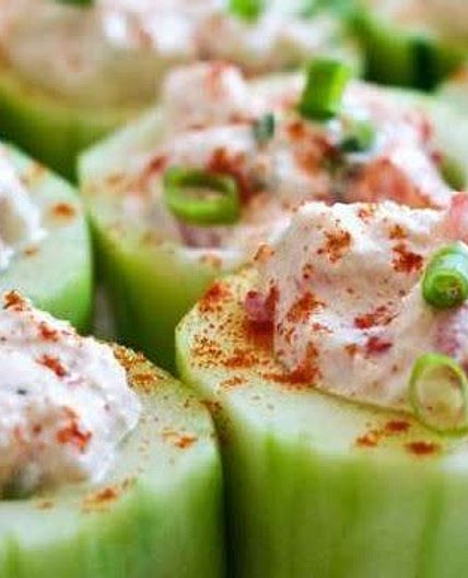 Concombre fourré au poisson