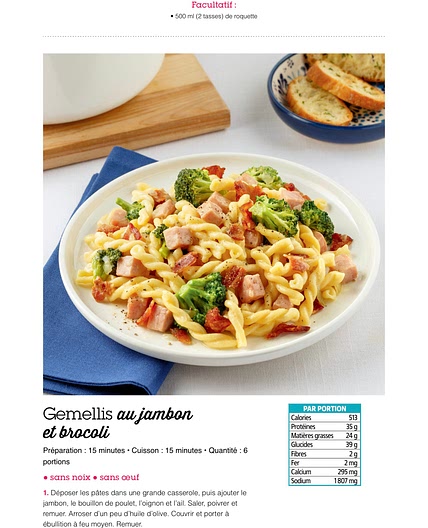 Gemellis au jambon et brocoli
