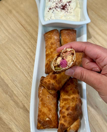 Chicken shawarma egg rolls