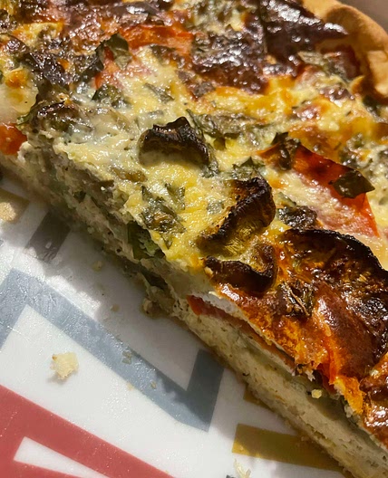 Quiche aubergine tomates & mozza