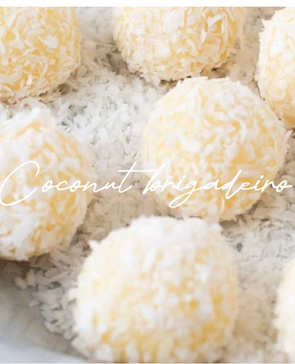 Vegan coconut and chocolate brigadeiro 