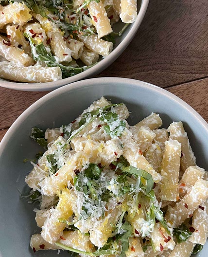 Lemon Ricotta Pasta With Arugula