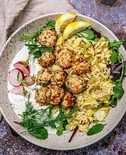 Greek Chicken Orzo Bowl