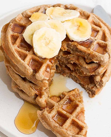 Banana Oat Waffles