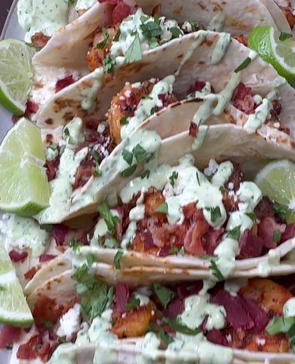 Chorizo, Shrimp & Bacon Tacos