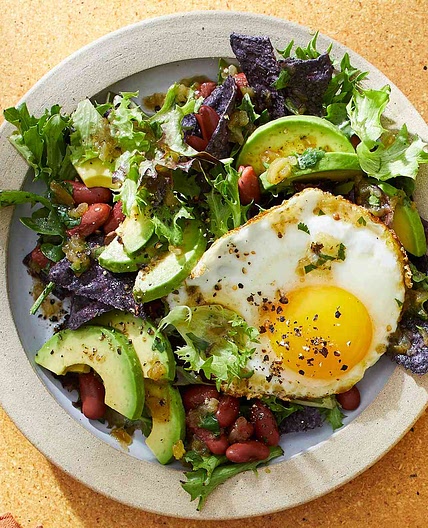 Breakfast Salad with Egg & Salsa Verde Vinaigrette