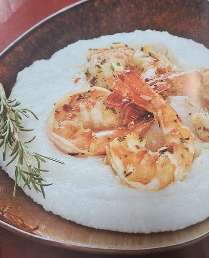 Sizzling Rosemary Shrimp over Polenta
