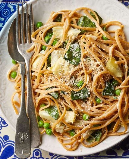 Lemony Linguine with Spring Vegetables