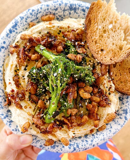 Whipped Tofu Ricotta, Crispy Cannellini Beans and Charred Broccolini