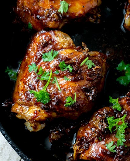 Glazed Soy Sauce Brown Sugar Chicken Thighs