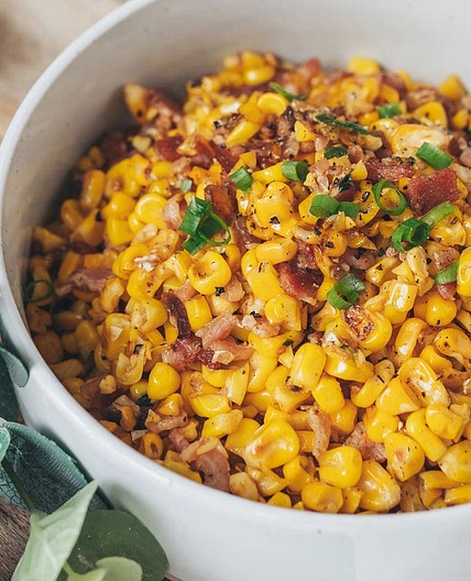 Fresh Corn Sauté with Bacon and Scallion
