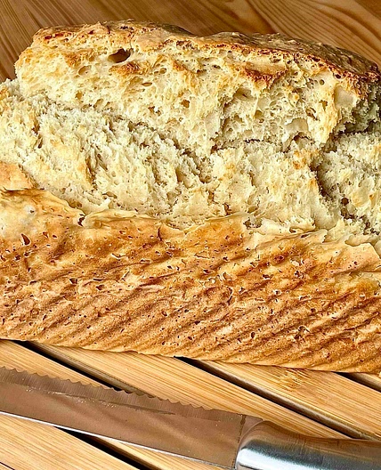 2 Ingredient no yeast no knead bread 