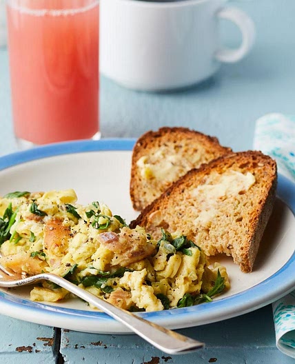 Smoked Trout & Spinach Scrambled Eggs