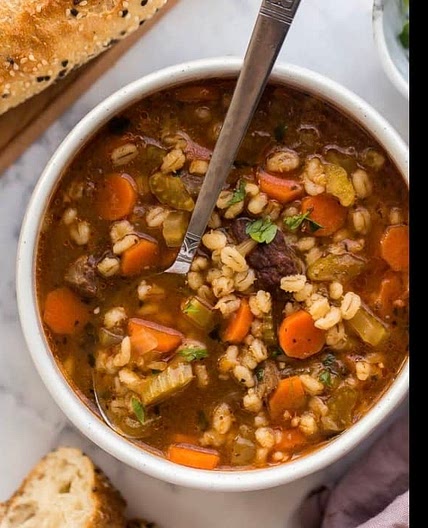 Crockpot Vegetable Beef and Barley Soup 